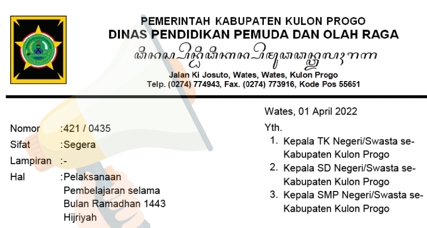 Proses Pembelajaran Selama Bulan Ramadhan 1443H