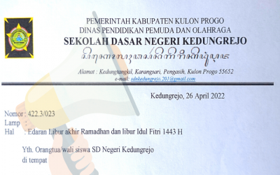 Edaran Libur Akhir Ramdhan dan Libur Idul Fitri 1443 H