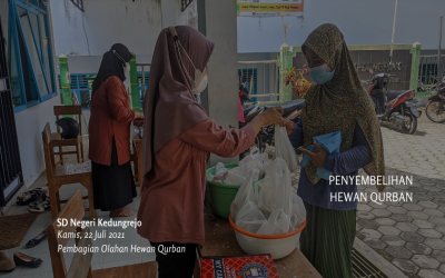 Penyembelihan Hewan Qurban 1442 H di SD Negeri Kedungrejo